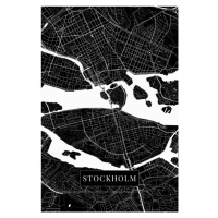 Mapa Stockholm black, (26.7 x 40 cm)