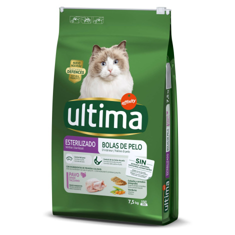 Ultima Cat Sterilized Hairball - výhodné balení:2 x 7.5 kg Affinity Ultima
