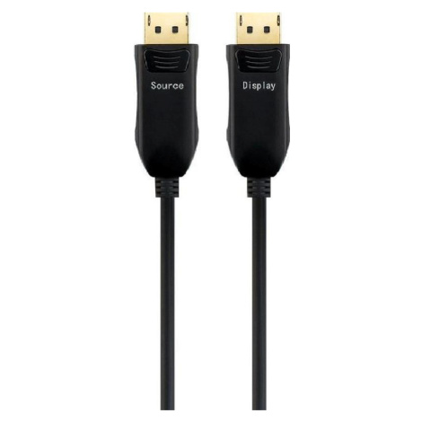 PremiumCord Optický DisplayPort 1.3/1.4 přípojný kabel M/M, zlacené konekt. 30m