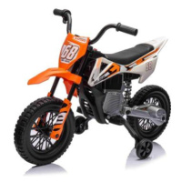 Elektrická Motorka MOTOCROSS, oranžová, 12V baterie, EVA měkká kola