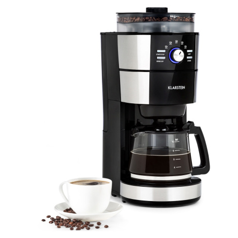 Klarstein Grind & Brew, kávovar, 900-1000 W, 10 šálků, litrová nádrž, mlýnek