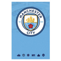 Plakát, Obraz - Manchester City - Club Crest, 61 × 91.5 cm