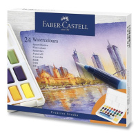 Akvarelové barvy Faber-Castell s paletou, 24 ks