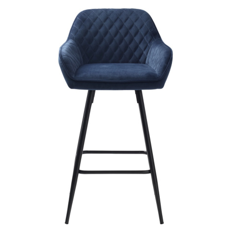 Furniria Designová barová židle Dana modrý samet