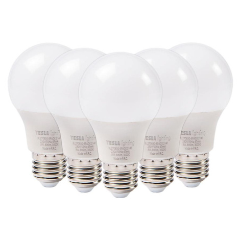 LED žárovka bulb 8W E27 3000K 806LM, 5 pack Tesla