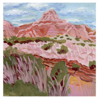 Ilustrace Pink mountain, Eleanor Baker, (40 x 40 cm)