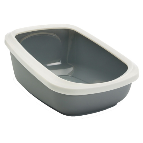 Savic kočičí toaleta Aseo XXL se zvýšeným okrajem - světlá šedá/bílá