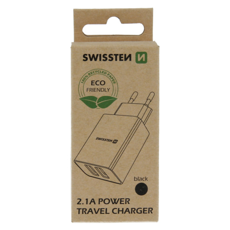 Síťový adaptér Swissten Smart IC 2x USB, 2,1A Power, černá