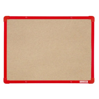 BoardOK Tabule s textilním povrchem 60 × 45 cm, červený rám
