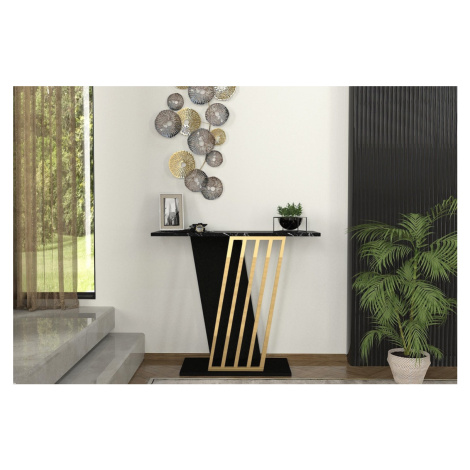 Konzolový stolek FAIRVIEW, černá/marble Casarredo