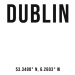 Ilustrace Dublin simple coordinates, Finlay & Noa, (30 x 40 cm)