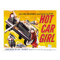 Ilustrace Hot Car Girl 02, 40 × 30 cm