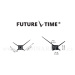 Designové nástěnné nalepovací hodiny Future Time FT3000BK Cubic black