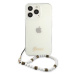 Guess GUHCP13LKPSWH hard silikonové pouzdro iPhone 13 / 13 Pro 6.1" transparent White Pearl