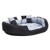 SHUMEE Oboustranný omyvatelný pelíšek pro psy šedo-černý 110 × 80 × 23 cm