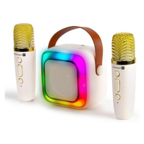 CONNECT IT LED RGB Reproduktor s bezdr. mikrofony 2Mic 5W/1200 mAh + 2x 400 mAh krém./zlatá CSP-