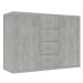 Příborník betonově šedý 88 x 30 x 65 cm dřevotříska