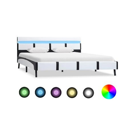 Rám postele s LED bílý umělá kůže 120x200 cm SHUMEE