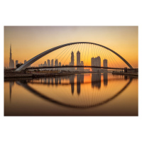 Umělecká fotografie Sunrise at the Dubai Water Canal, Mohammed Shamaa, (40 x 26.7 cm)