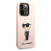 Karl Lagerfeld Liquid Silicone Ikonik NFT kryt iPhone 15 Pro růžový