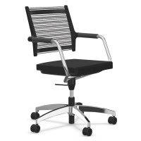 Dauphin Konferenční otočná židle LORDO, s područkami, kůže, černá barva