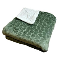 Rosh Beránková deka Srdíčka 200 × 230 cm, zelená