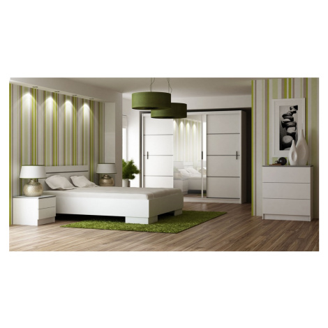 Ložnice SARON bílá (postel 160, skříň, komoda, 2 noční stolky) Casarredo