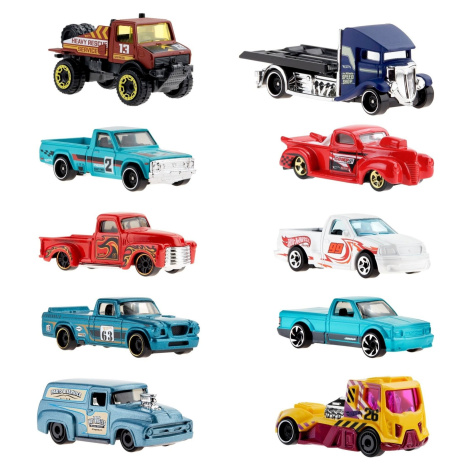 Hot Wheels 10 ks truck (E-COMM) - Sada autíček Mattel