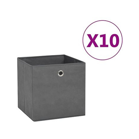 Shumee Úložné boxy 10 ks netkaná textilie 28 × 28 × 28 cm šedé