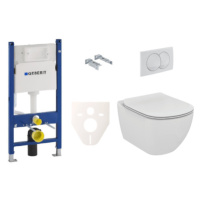 Závěsný set WC TESI Ideal Standard + modul Geberit Duofix s tlačítkem Delta 20 bílé SIKOGES5F0