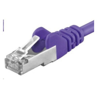 PREMIUMCORD Patch kabel CAT6a S-FTP, RJ45-RJ45, AWG 26/7 1m fialová