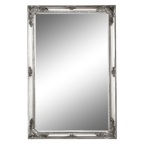 Zrcadlo, stříbrný dřevěný rám, MALKIA TYP 6 Tempo Kondela