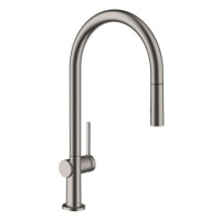 Dřezová baterie Hansgrohe Talis s vytahovací sprškou, 2 proudy kartáčovaný černý chrom 72800340