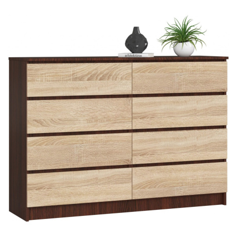 Ak furniture Komoda Rollo X 140 cm wenge/dub sonoma