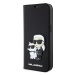 Pouzdro Karl Lagerfeld iPhone 14 6.1" bookcase black Saffiano Karl & Choupette (KLBKP14SSANKCPK)