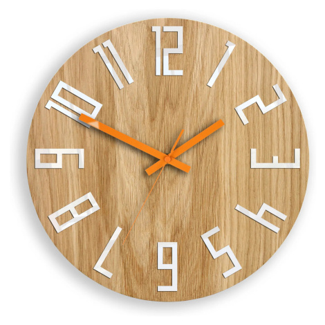 ModernClock Nástěnné hodiny Slim Mit hnědo-oranžové