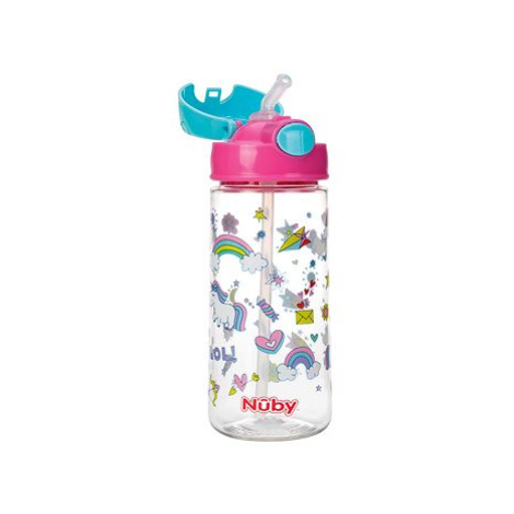 NUBY Sportovní netekoucí s brčkem 530 ml, růžová, 4+