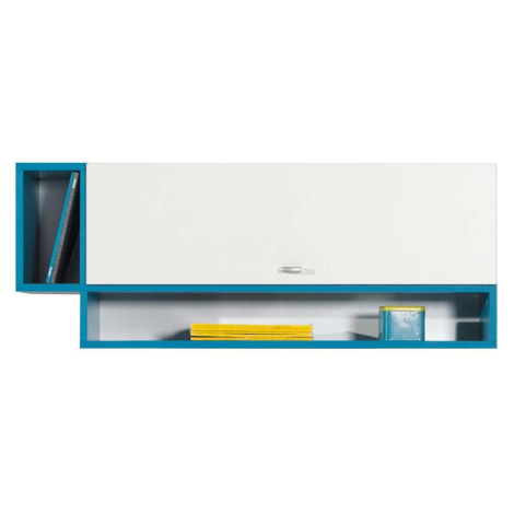 Závěsná skříňka Mobi 100 cm, bílá / tyrkysová BAUMAX