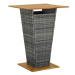 Barový stůl šedý 80 × 80 × 110 cm polyratan a masivní akácie, 313466