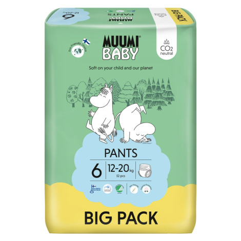 Muumi Baby Pants 6 Junior 12–20 kg eko kalhotky 52 ks
