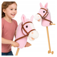 Hobby Horse Velký Kůň Na Tyči Plyšový Koník Na Baterie Růžový