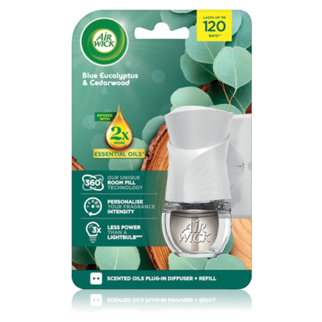 Air Wick Blue Eucalyptus & Cedarwood elektrický osvěžovač vzduchu s náplní 19 ml AirWick