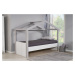 Domečková postel 90x200 spencer - bílá/šedá
