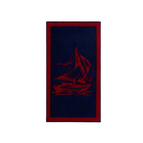 Soft Cotton Plážová osuška Sail 85 × 160 cm, tmavě modrá