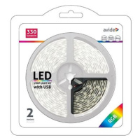 Avide Set voděodolný LED pásek s ovladačem a USB koncovkou 2m