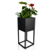 Černý minimalistický kovový květináč 22X22X50 cm