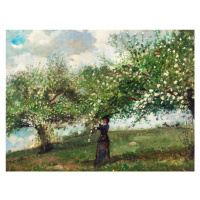 Obrazová reprodukce Girl Picking Apple Blossoms, Winslow Homer, 40 × 30 cm