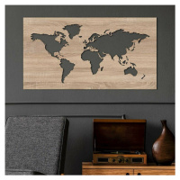 Dřevěná mapa světa na zeď - obraz