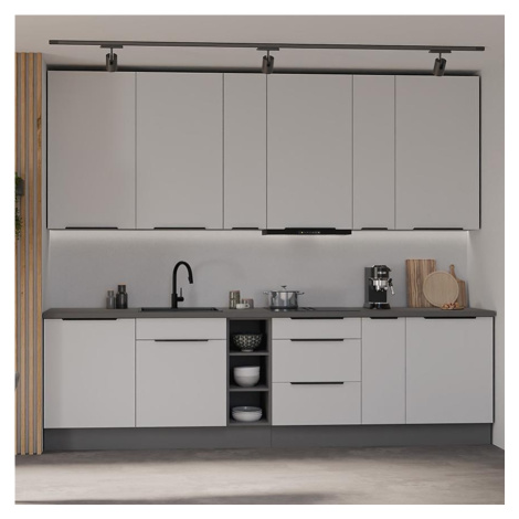 Kuchyňská linka Aria WH/ANT 300 cm bez kuchyňské desky BAUMAX