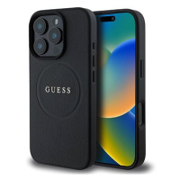 Guess PU Grained Classic Logo MagSafe Zadní Kryt pro iPhone 16 Pro Black